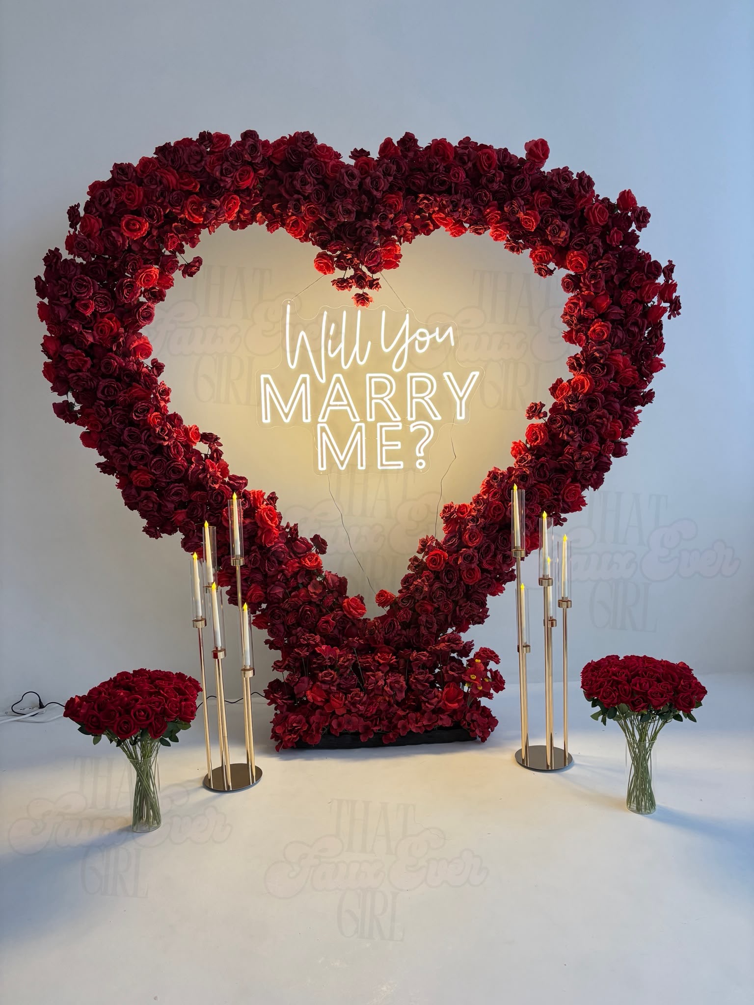 Will You Marry Me heart arch styling